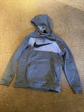 Nike DriFit Hoodie Standard Fit M Grau Kapuzenpullover Swoosh Logo Sportpullover