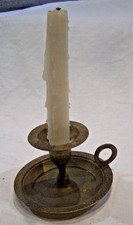 Kerzenleuchter Kerzenhalter Messing Bronze 1 Kerze mit Henkel Rand Blumen Laub