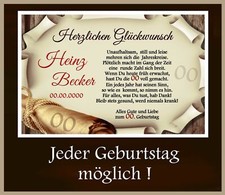 Urkunde Karte Poster Geschenk Geburtstag 20 30 40 50 60 70 80 90 Individuell  🎂