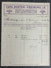 Briefkopf dekorativ 1911 Karl Koster Freiburg Spezialhaus für Tapeten & Linoleum