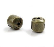 2 Metallperlen Clip bronze Ø