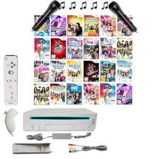 Nintendo Wii Konsole Karaoke Set mit 2 Mikros + Sing & Mario Kart zur Auswahl