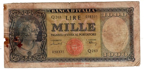 Italien italy italia banknote - italien,