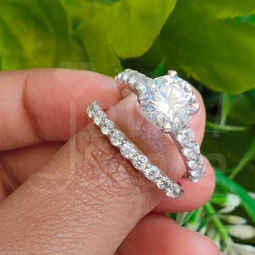 Hochzeit ring set 2ct rund - 2ct,