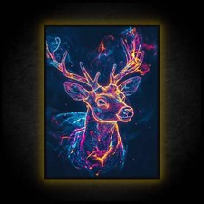 LED Leuchtbild - Hirsch Neon