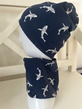 Beanie Set Mütze Loop Schal Kinder NEU handmadeHai Haifisch
