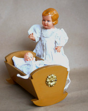 2 antike Minerva Püppchen