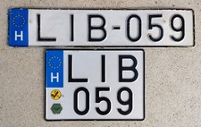 2 alte Kfz-Kennzeichen Nummernschilder license plates UNGARN HUNGARY 
