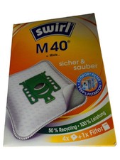Swirl M40 Staubbeutel für Miele Staubsauger 4 Stück + Filter Weiß