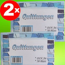 2 x Quittungsblock A6 je 50 Blatt Quittungen Quittungsblöcke