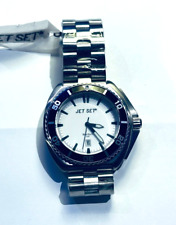 Jet Set Miami New York Herren Armbanduhr Edelstahl Silber Neu Art 13
