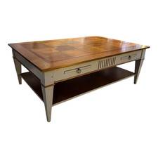 Ehalt Couchtisch Directoire Schachbrett Holz Kirschbaum Lackiert Hellbraun 