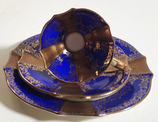 Alka Kunst Kronach Mokka Sylvia Sammeltasse Kobalt Blau Gold Handbemalt Vtg.