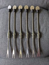 6 Silit Fonduegabeln, nummeriert -stainless steel/Edelstahl-