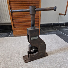 Robuster alter Rohrschraubstock Presse Spindelpresse Handhebelpresse Vintage 