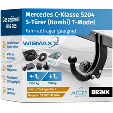 AHK für Mercedes C-Klasse S204 07-14 starr BRINK +7pol E-Satz spezifisch