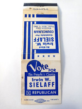 Vintage Matchbook: Vote Irwin