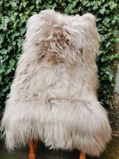 Top Öko  Island Lammfell Schaffell  Lange Wolle Taupe Felle Neu L - XXL