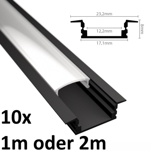 10x aluminium profil leiste - 10x,