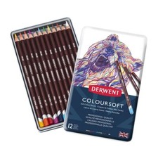 Derwent Coloursoft Künstler Buntstifte 12 Dose Set