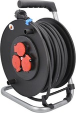 as-Schwabe Baustellen-Kabeltrommel, 25m,1,5 Leitung 230V / 16A, mit 3 Steckdosen