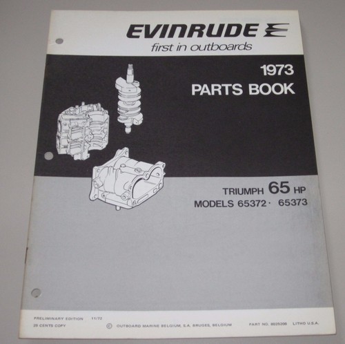 Parts book evinrude triumph - triumph, 65