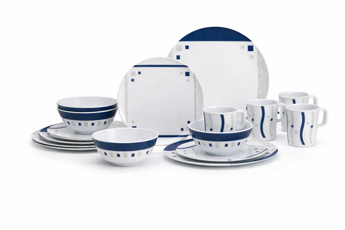 Melamin geschirr cubic blue - melamin,