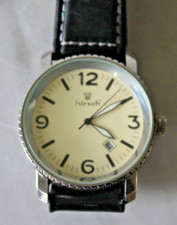 Große Quarz-Armbanduhr von Hirsch - Durchmesser 40 mm - läuft