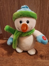 WINDEL Singender Schneemann mit Leuchtnase Kuscheltier Jingle Bells Weihnachten