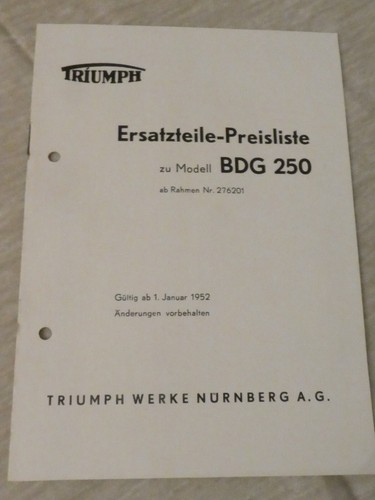 Triumph ersatzteile preisliste - triumph,