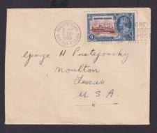 British Guiana Brief EF ab Georgetown nach Moulton Texas USA 2.9.1935