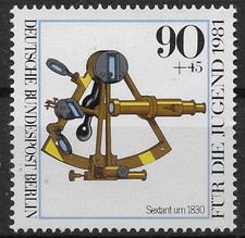 Berlin 1981 ** Mi 644 Jugend 90Pf Optische Instrumente Sextant Vermessung 0159E