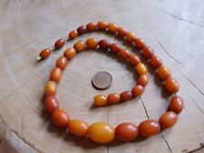 Amber Natur Bernstein Art Deco Kette Butterscotch Patina Oliven 22 Gramm