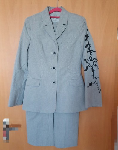 Anzug damen grau mit muster - grau,