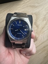 Valeur Edelstahl Automatik Uhr mit Blauen Zifferblatt