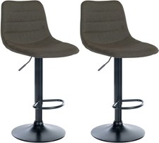 #Lage418 2x Barhocker Lex Stoff B taupe Thekenhocker Küchenhocker Barstuhl Set