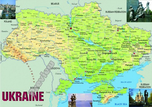 Ukraine karte poster wandtafel - ukraine,