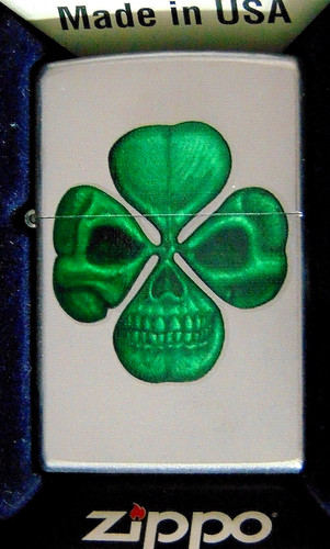 Original zippo clover skull - clover,