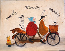 3  Aquarelle 30X24 auf Aqurellkarton von Sam Toft britischer Humor