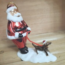 Weihnachtsmann Glas Rot Hund