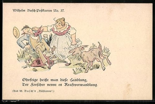 Künstler wilhelm busch - künstler-ak,