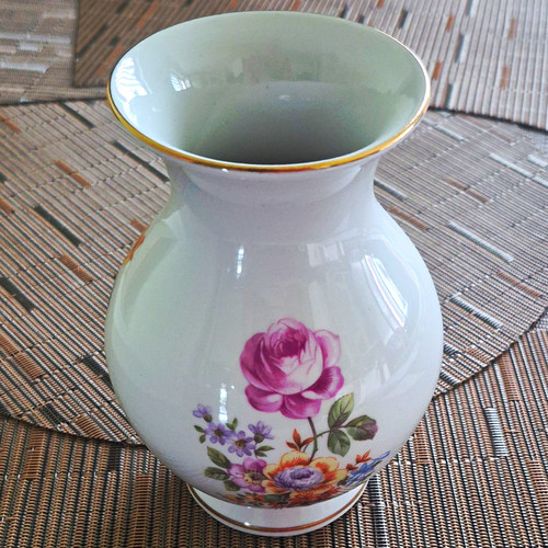 Porzellanvase gdr weiß - porzellanvase,