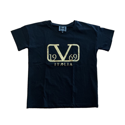 Shirt mit goldenem druck - druck, gr