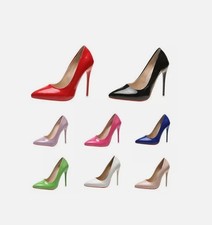 Damen Pumps High Heels Stiletto Elegante Lack Absatzschuhe 12cm Hoch Schuhe DE