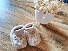 NEU Baby Schuhe Strick Beige