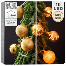 LED- Leuchten beleuchtet Christbaumkugeln Weihnachtskugeln bruchfest 10 LEDs 4cm