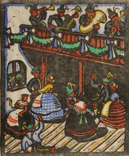 Maitanz Farbholzschnitt Tirol signiert