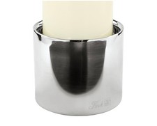 Fink Edelstahl Stumpenkerzenhalter „Sobrio“ 10x8 cm runder Kerzenständer