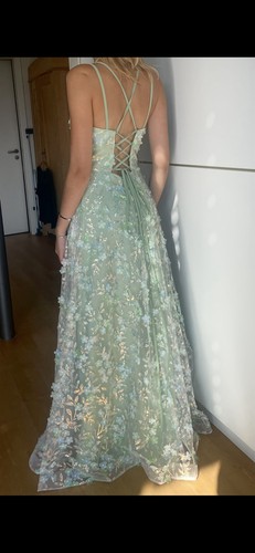 Hellgrünes langes abendkleid - langes,