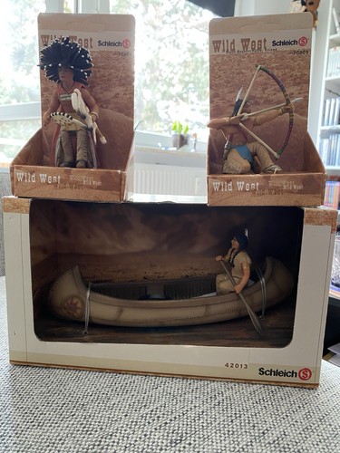 Schleich indianer mit kanu - indianer,
